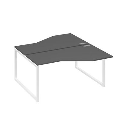 А4 Б4 188 АР (Антрацит премиум/Белый) Рабочая станция опоры QUATTRO со столами Техно 2х160