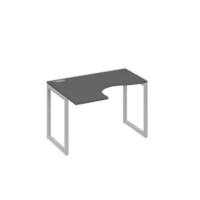 А4 С4 031 АР (Антрацит премиум/Серый) Стол эргономичный левый "Классика" на металлокаркасе QUATTRO