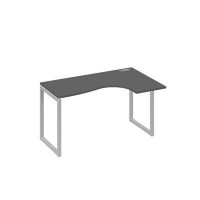 А4 С4 034 АР (Антрацит премиум/Серый) Стол эргономичный правый "Классика" на металлокаркасе QUATTRO