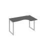 А4 С4 034 АР (Антрацит премиум/Серый) Стол эргономичный правый "Классика" на металлокаркасе QUATTRO