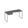 А4 С4 035 АР (Антрацит премиум/Серый) Стол эргономичный левый "Классика" на металлокаркасе QUATTRO