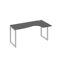 А4 С4 036 АР (Антрацит премиум/Серый) Стол эргономичный правый "Классика" на металлокаркасе QUATTRO