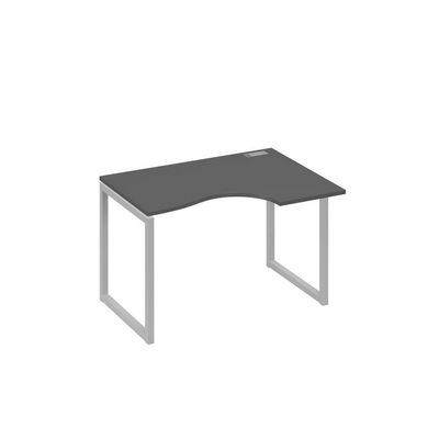 А4 С4 042 АР (Антрацит премиум/Серый) Стол эргономичный правый "Классика" на металлокаркасе QUATTRO