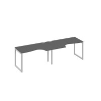 А4 С4 043-2 АР (Антрацит премиум/Серый) Рабочая станция QUATTRO 2х140 столы Классика эргономичные