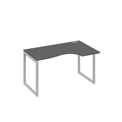 А4 С4 044 АР (Антрацит премиум/Серый) Стол эргономичный правый "Классика" на металлокаркасе QUATTRO