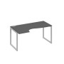 А4 С4 045 АР (Антрацит премиум/Серый) Стол эргономичный левый "Классика" на металлокаркасе QUATTRO