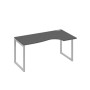 А4 С4 046 АР (Антрацит премиум/Серый) Стол эргономичный правый "Классика" на металлокаркасе QUATTRO