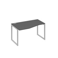 А4 С4 063 АР (Антрацит премиум/Серый) Стол эргономичный левый "Техно" на металлокаркасе QUATTRO