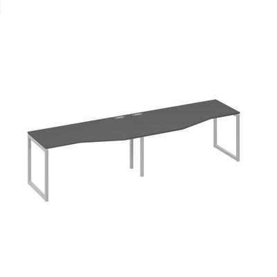 А4 С4 065-2 АР (Антрацит премиум/Серый) Рабочая станция опоры QUATTRO столы 2х160 со столами Техно