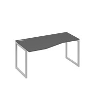 А4 С4 065 АР (Антрацит премиум/Серый) Стол эргономичный левый "Техно" на металлокаркасе QUATTRO