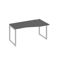 А4 С4 066 АР (Антрацит премиум/Серый) Стол эргономичный правый "Техно" на металлокаркасе QUATTRO