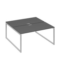 А4 С4 178 АР (Антрацит премиум/Серый) Рабочая станция на каркасе QUATTRO столы 2х160