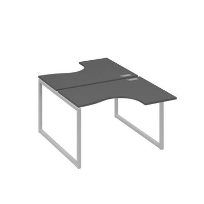 А4 С4 180 АР (Антрацит премиум/Серый) Рабочая станция опоры QUATTRO столы 2х120 Классика