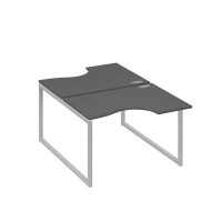 А4 С4 183 АР (Антрацит премиум/Серый) Рабочая станция опоры QUATTRO столы 2х120 Классика
