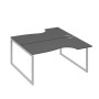 А4 С4 185 АР (Антрацит премиум/Серый) Рабочая станция опоры QUATTRO столы 2х160 Классика