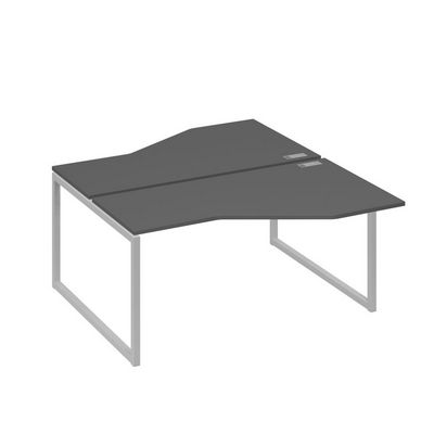 А4 С4 188 АР (Антрацит премиум/Серый) Рабочая станция опоры QUATTRO со столами Техно 2х160