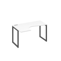 А4 А4 033 БП (Белый премиум/Антрацит) Стол эргономичный левый "Классика" на металлокаркасе QUATTRO