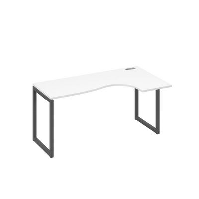 А4 А4 036 БП (Белый премиум/Антрацит) Стол эргономичный правый "Классика" на металлокаркасе QUATTRO