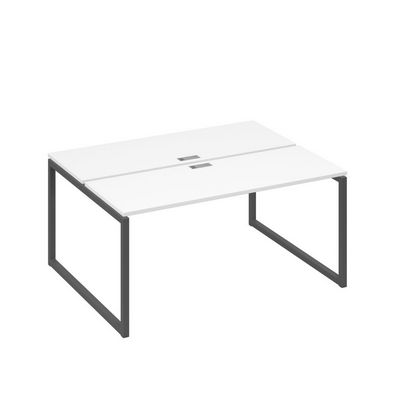 А4 А4 172 БП (Белый премиум/Антрацит) Рабочая станция на каркасе QUATTRO столы 2х160