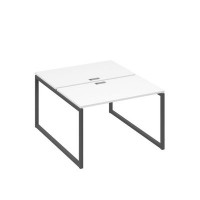 А4 А4 173 БП (Белый премиум/Антрацит) Рабочая станция на каркасе QUATTRO столы 2х120