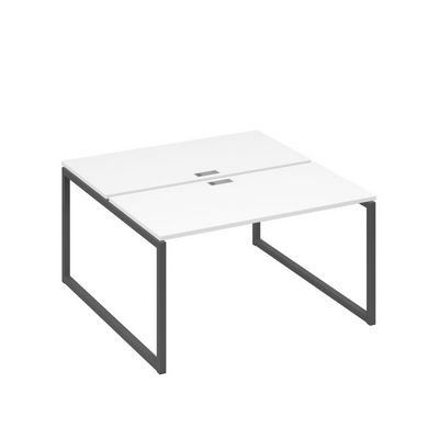 А4 А4 174 БП (Белый премиум/Антрацит) Рабочая станция на каркасе QUATTRO столы 2х140