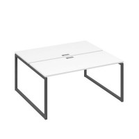 А4 А4 175 БП (Белый премиум/Антрацит) Рабочая станция на каркасе QUATTRO столы 2х160