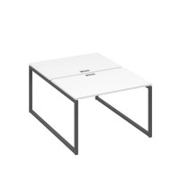 А4 А4 176 БП (Белый премиум/Антрацит) Рабочая станция на каркасе QUATTRO столы 2х120