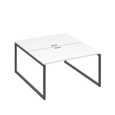 А4 А4 177 БП (Белый премиум/Антрацит) Рабочая станция на каркасе QUATTRO столы 2х140