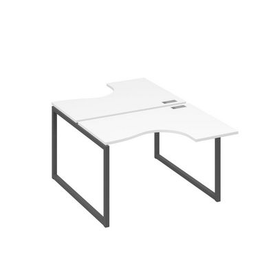 А4 А4 180 БП (Белый премиум/Антрацит) Рабочая станция опоры QUATTRO столы 2х120 Классика