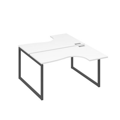 А4 А4 181 БП (Белый премиум/Антрацит) Рабочая станция опоры QUATTRO столы 2х140 Классика