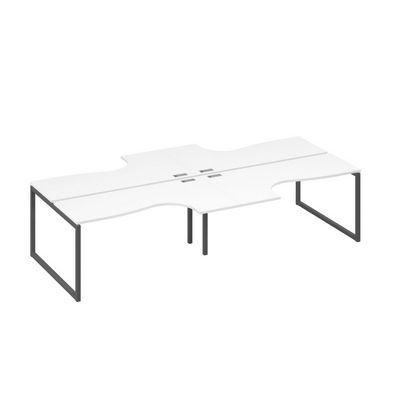 А4 А4 182-2 БП (Белый премиум/Антрацит) Рабочая станция QUATTRO столы 4х160 Классика