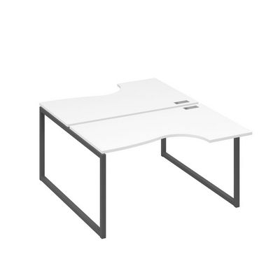 А4 А4 184 БП (Белый премиум/Антрацит) Рабочая станция опоры QUATTRO столы 2х140 Классика