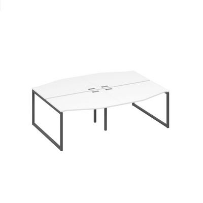 А4 А4 189-2 БП (Белый премиум/Антрацит) Рабочая станция 4х120 столы Техно каркас QUATTRO