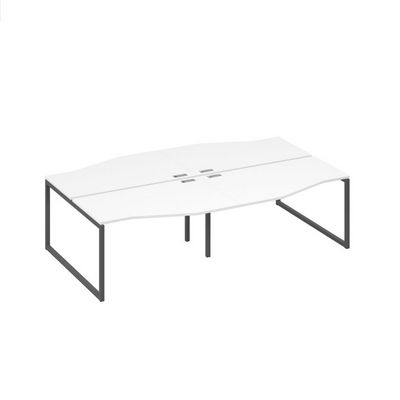 А4 А4 190-2 БП (Белый премиум/Антрацит) Рабочая станция 4х140 столы Техно каркас QUATTRO