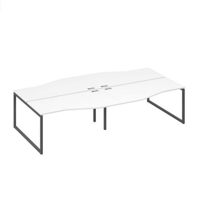 А4 А4 191-2 БП (Белый премиум/Антрацит) Рабочая станция 4х160 столы Техно каркас QUATTRO