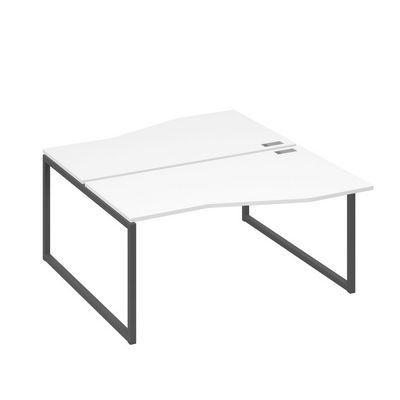 А4 А4 191 БП (Белый премиум/Антрацит) Рабочая станция каркас QUATTRO столы 2х160 Техно