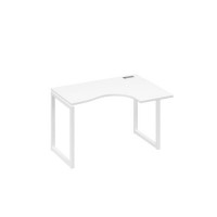 А4 Б4 032 БП (Белый премиум/Белый) Стол эргономичный правый "Классика" на металлокаркасе QUATTRO