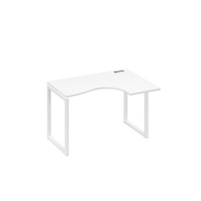 А4 Б4 032 БП (Белый премиум/Белый) Стол эргономичный правый "Классика" на металлокаркасе QUATTRO