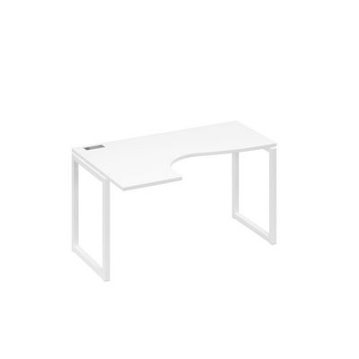 А4 Б4 033 БП (Белый премиум/Белый) Стол эргономичный левый "Классика" на металлокаркасе QUATTRO