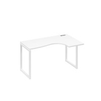 А4 Б4 034 БП (Белый премиум/Белый) Стол эргономичный правый "Классика" на металлокаркасе QUATTRO