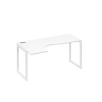 А4 Б4 035 БП (Белый премиум/Белый) Стол эргономичный левый "Классика" на металлокаркасе QUATTRO
