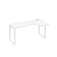 А4 Б4 036 БП (Белый премиум/Белый) Стол эргономичный правый "Классика" на металлокаркасе QUATTRO