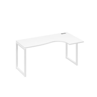 А4 Б4 036 БП (Белый премиум/Белый) Стол эргономичный правый "Классика" на металлокаркасе QUATTRO