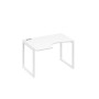 А4 Б4 041 БП (Белый премиум/Белый) Стол эргономичный левый "Классика" на металлокаркасе QUATTRO