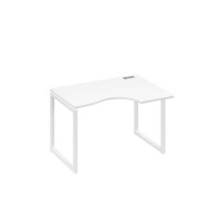 А4 Б4 042 БП (Белый премиум/Белый) Стол эргономичный правый "Классика" на металлокаркасе QUATTRO