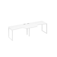 А4 Б4 043-2 БП (Белый премиум/Белый) Рабочая станция QUATTRO 2х140 столы Классика эргономичные