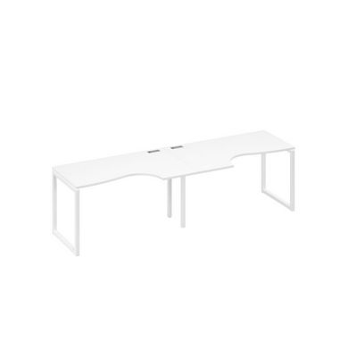 А4 Б4 043-2 БП (Белый премиум/Белый) Рабочая станция QUATTRO 2х140 столы Классика эргономичные