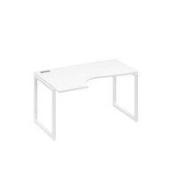 А4 Б4 043 БП (Белый премиум/Белый) Стол эргономичный левый "Классика" на металлокаркасе QUATTRO