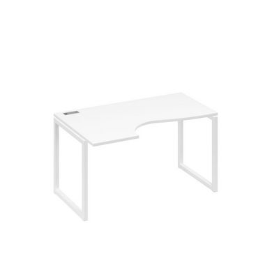 А4 Б4 043 БП (Белый премиум/Белый) Стол эргономичный левый "Классика" на металлокаркасе QUATTRO