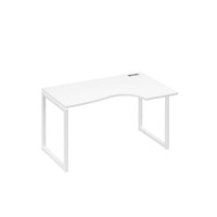 А4 Б4 044 БП (Белый премиум/Белый) Стол эргономичный правый "Классика" на металлокаркасе QUATTRO